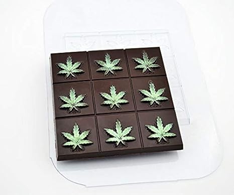 1pc Cannabis Hoja Cuadrada de Plástico Fabricación de Chocolate Jabón