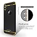 iPhone X Case, Slim Grip Luxury Shockproof Bumper Hard Matte Back Design Anti-scratch Anti-slip Fingerprint Thin Fit Protective Cute Cover for Apple iPhone X, Black-Gold