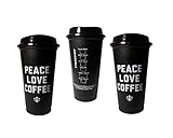2018 Starbucks Black Reusable Travel Coffee Cup - (Grande 16 Oz)3 pack