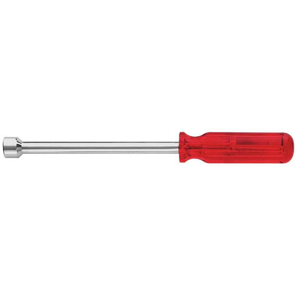 Klein Tools S166 1/2-Inch Nut Driver with 6-Inch Hollow Shaft and Comfordome Handle, Red