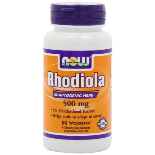 NOW Foods Rhodiola Rhodiola Rosea, 60 Capsules / 500mg (Pack of 2) image