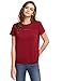 Romwe Women's Loose Short Sleeve Round Neck Solid Summer T-Shirt Tops Blouse Red M