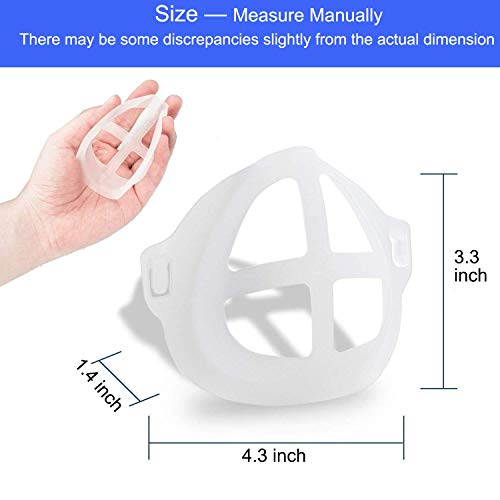 MINGYUAN Face Mask Inner Support Frame Bracket Masc Stands More Space for L-ipstick Protection Comfortable Mouth Nose Breathing Washable Reusable(3, White)