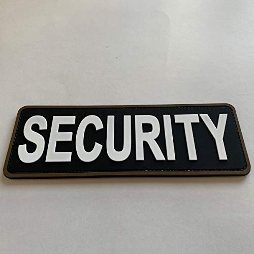 uuKen Large Big Security Officer Black and White Tactical PVC Morale Patch 8.5x3 inches with Hook Fastener Back for Enforcement Plate Carrier or Uniforms Vest and Tactical Clothing