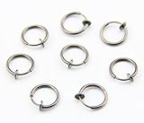 316L Surgical Stainless 8 Tone Color Fake Piercing Rings Ear Nose Lip Earrings Body Jewelry
