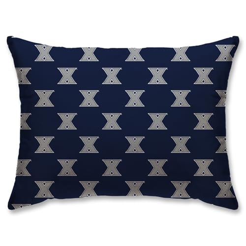 Pegasus Sports NCAA PLUSH LOGO BED PILLOW- XAVIER, Navy, 20x26"