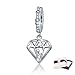 BAMOER Charm Sterling Silver Diamond Love Charms Pendant for Charms Bracelet