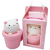 Squishies Toy – Cat In A Cup - [EXTRA Squishy] Stress Relief Toy. Japanese Kawaii Carry Case [SUPER CUTE CASE] Smooshy Mushy Style Animal. Random Fun For Girls and Boys [SIZE: LARGE]