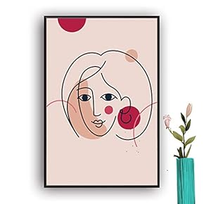 Framed Canvas Wall Art Picasso Poster Print of Woman Canvas Prints Home Artwork Decoration for Living Room,Bedroom - 16x24 inches