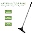 Artificial Turf Rake for Grass with 32” to 52” Adjustable Steel Pole Turf Rake,Easy Quick Remove Leaves, Shrubs, Pet Hairs, Debris from Turf, Synthetic Grass, Carpet, Lawn for Kids and Adults (Yellow)