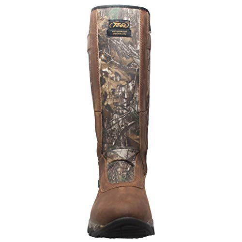 15" Men's Snakebite Boots, Leather + Suede, Waterproof for Hunting, Fishing, Hiking, Camping or Outdoors, Aggressive Rubber Outsole, Inside Zipper