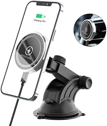 21年最新版 Koolcool 2in1 高速充電15w 車載ワイヤレス充電器 自動車用 スマホホルダー 急速充電器 Pd充電器 Power Delivery 3 0 360度回転 超強磁力 粘着ゲル吸盤 エアコン吹き出し口式兼用 Iphone 12 Pro Mini Max ブラック