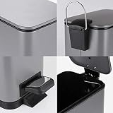Optimal Products 5L Pedal Bin Slim Lid Soft Close Stainless Steel Bin view 3