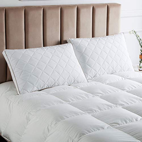 puredown Natural Goose Down Feather Pillows for Sleeping Gusseted Down