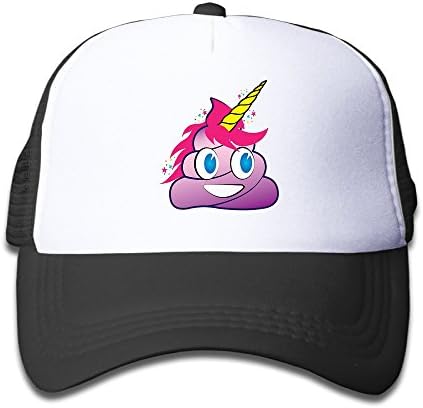 Ilmum Kid's Sparkles The Unicorn Poop Emoji Trucker Mesh Baseball Cap Hat Trucker Hats Black