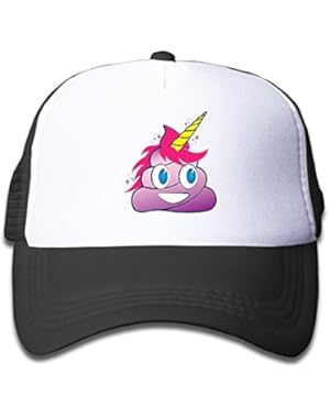 Kid's Sparkles The Unicorn Poop Emoji Trucker Mesh Baseball Cap Hat Trucker Hats Pink