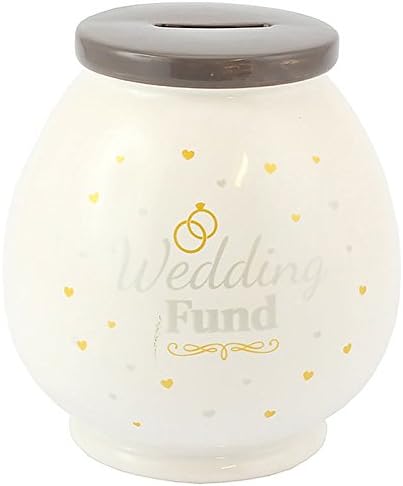 money saver pots "Wedding Fund" Ceramic Novelty Money Pot / Jar