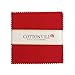 COTTONVILL 20count Cotton Solid Quilting Fabric (5inch Charm Square, Red)