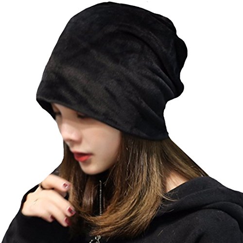 LABANCA Women Fashion Leisure Winter Warm Hat Velvet Soft Beanie for Outdoors Black