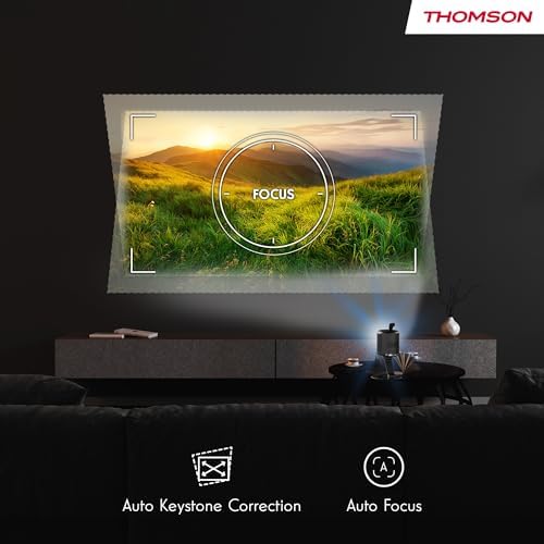 Vega PG35B Tragbarer Full HD Beamer, Smart LED Projektor mit Google TV, integriertem Akku, 350 ANSI Lumen, Autofokus, HDR10, Dolby Digital+, WiFi, Projektion an die Decke – Hartschalenkoffer