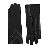 Isotoner Women’s Spandex smarTouch Chevron Gloves,  Black,  Small/Medium