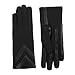 ISOTONER Women's Fleece-Lined Gloves with Chevron Applique and Smart Touch, smartDRI Solid Black, Small/Medium