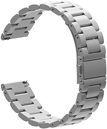 For Gear S3 Frontier / Classic Watch Band, 22mm Solid Stainless Steel Metal Replacement Bracelet Wrist Strap for Samsung Gear S3 Frontier/Classic Sports Smartwatch by Vingi (Silver)