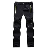 Freie Liebe Men's Outdoor Waterproof Soft Shell Fleece Thicken Hiking Mountain Pants Slim Fit