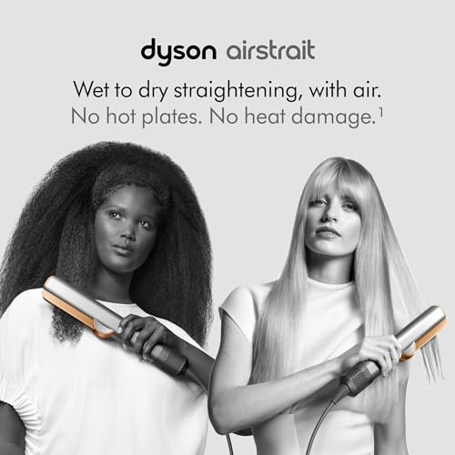Dyson Airstrait Alisadora, Color Níquel/Cobre. Alisador de húmedo a seco | Sin placas calientes, Sin daño por el calor, Alisa de Húmedo a seco, Acabado lacio natural