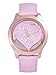 GUESS Women's Pink and Rose Gold-Tone Clear Heart Watch