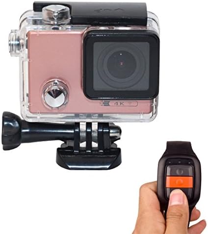 VISCEIL 2.4G Remote Control Underwater Action Camera, 4K Waterproof HD Camera with 170° Wide Angle ,2.0 Inch Display, 1050mAh Rechargeable Batteries (Rose Gold)