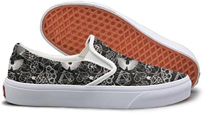 Lalige Skull And Brass Knuckles Womens Casual Canvas Slip-ons Travel Shoes