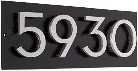 Address Signs - Montague Metal Products Floating Modern 4‘’ Number Horizontal Address Plaque-Assembled-Address Sign-House numbers sign-Aluminum-Easy to Install-4 Digit