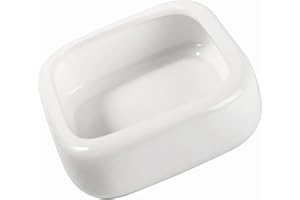 LEETOYI Reptile Food Bowls Ceramic Square Reptile Water Food Dish, Pet Food Bowl for Lizards, Young Bearded Dragons, Small Snakes, Gecko Tortoise Spider (White, Medium-1Pack)