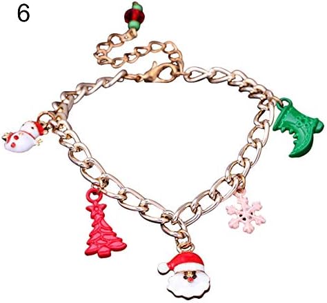 NimbleMinLki Christmas Santa Claus Snowflake Heart Rope Metal Unisex Bangle Bracelet Gift - 6