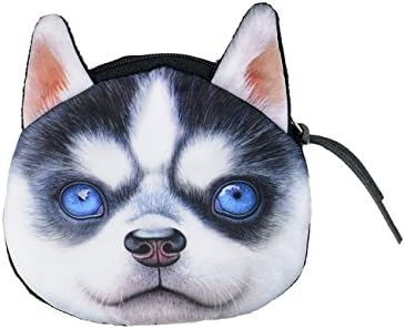 Fantastic Cute Lifelike 3d Cat Dog Face Bag Zipper Case Coin Money Purse Wallet (K)