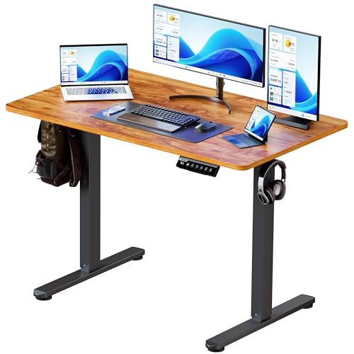 BIZUM Electric Standing Desk 40x24 Inch Light Rustic Brown