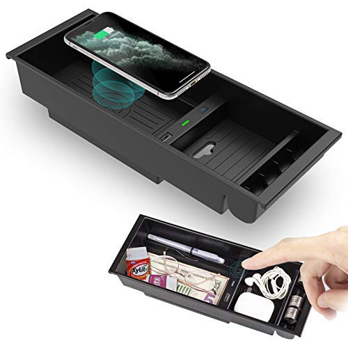 CarQiWireless Wireless Charger for F150 20092021 2022, Center Console Organizer Box for Ford