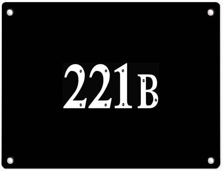 221B Sherlock Holmes Address Metal Tin Sign Wall Plaque for Home Decor Poster 12 X 8 Inches