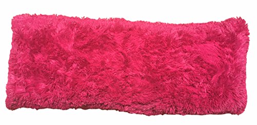 Luxurious Faux Fur Body Pillow Cover with Long Hair, Removable with Sturdy Zipper Closure, Ultra Soft, Fits up To 20 X 54 Body Pillow (Multiple Colors Available) (PINK)