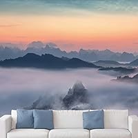 Wall Mural Foggy Forest Removable Self-Adhesive Wallpaper Wall Decoration for Bedroom Living Room - 66x96 inches