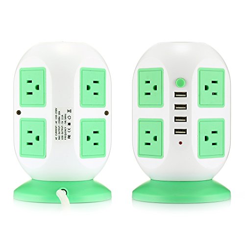 image for Mesuvida Power Strip Tower, Multisocket Power Strip with 8 Outlets and