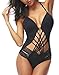 DUSISHIDAN Sexy One Piece Swimsuits for Women - Slimming Monokini Strappy Swimwear Bathing Suits Black Large
