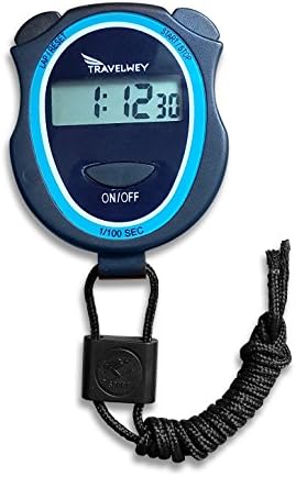 Digital Stopwatch - No Bells, No Whistles, Simple Basic Operation, Silent, Clear Display, AAA Battery (Included), ON/OFF, Child Friendly, Black, Blue