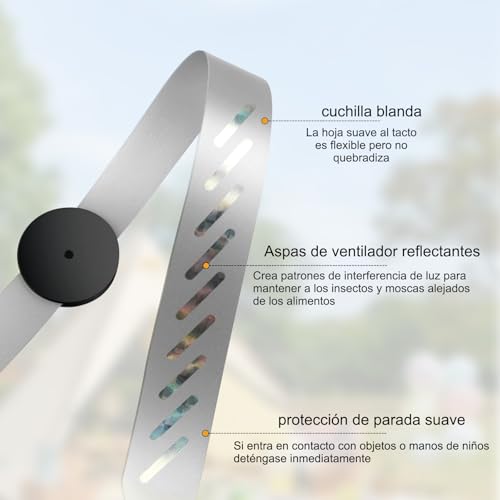 JDF3CISH Paquete De 2 Ventiladores Repelentes De Moscas, Ventilador De Comida Para Mesa, con Gancho, RetráCtil, Ventilador Repelente De Insectos Sin QuíMicos, para Exterior Picnic, Patio, Interior