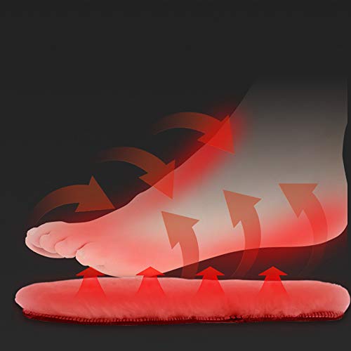Aroma Season Electric Heated Insoles with Wool Foot Warmer for Cold Feet Winter Outdoor Hiking Skiing Fishing Hunting, for Men and Women (Men 10~11)