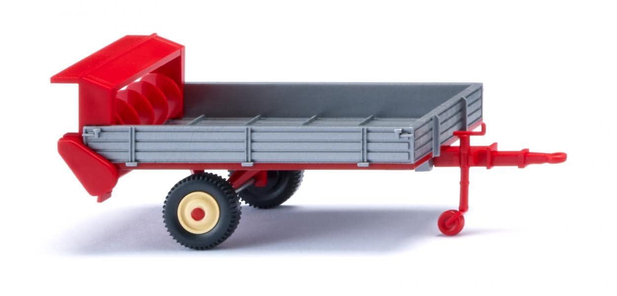 Wiking Fortuna 0887 04 H0 Stable Manure Spreader Silver/Carmine Red