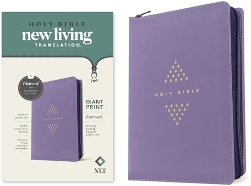 NLT Compact Giant Print Zipper Bible, Filament Enabled