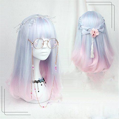 Suuny Queen 2016 New Arrival Lolita Gradient Ombre Wig Women Short Straight Purple T Pink Ombre Hair Cosplay Anime Full Wigs