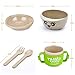 Kids Dinnerware Set - 5 Piece Childrens Dinnerware Sets, Wheat Fiber Ultimate Baby Feeding Set Perfect to Go Storage FDA Approved BPA Free